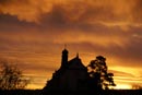 Gro�ansicht Sonnenaufgang mit Kloster Weggental